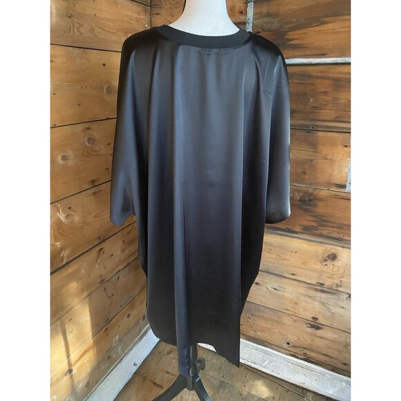 ASOS Curve Shirt Dress Women’s 20 Shiny Black Short Sleeve - Picture 3 of 9